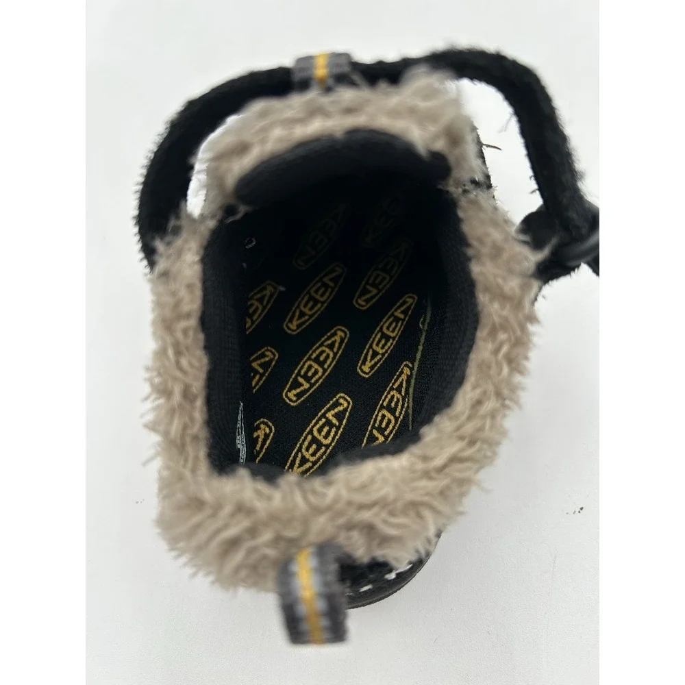 Keen Newport Shoes Black Suede Infant Size 4 Baby Shoes Faux Fur‎ Trim